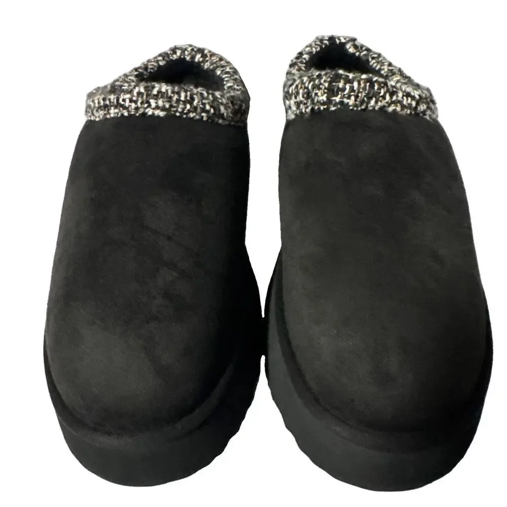 Steve Madden Selden Black Suede Faux Fur Platform Size 8 New